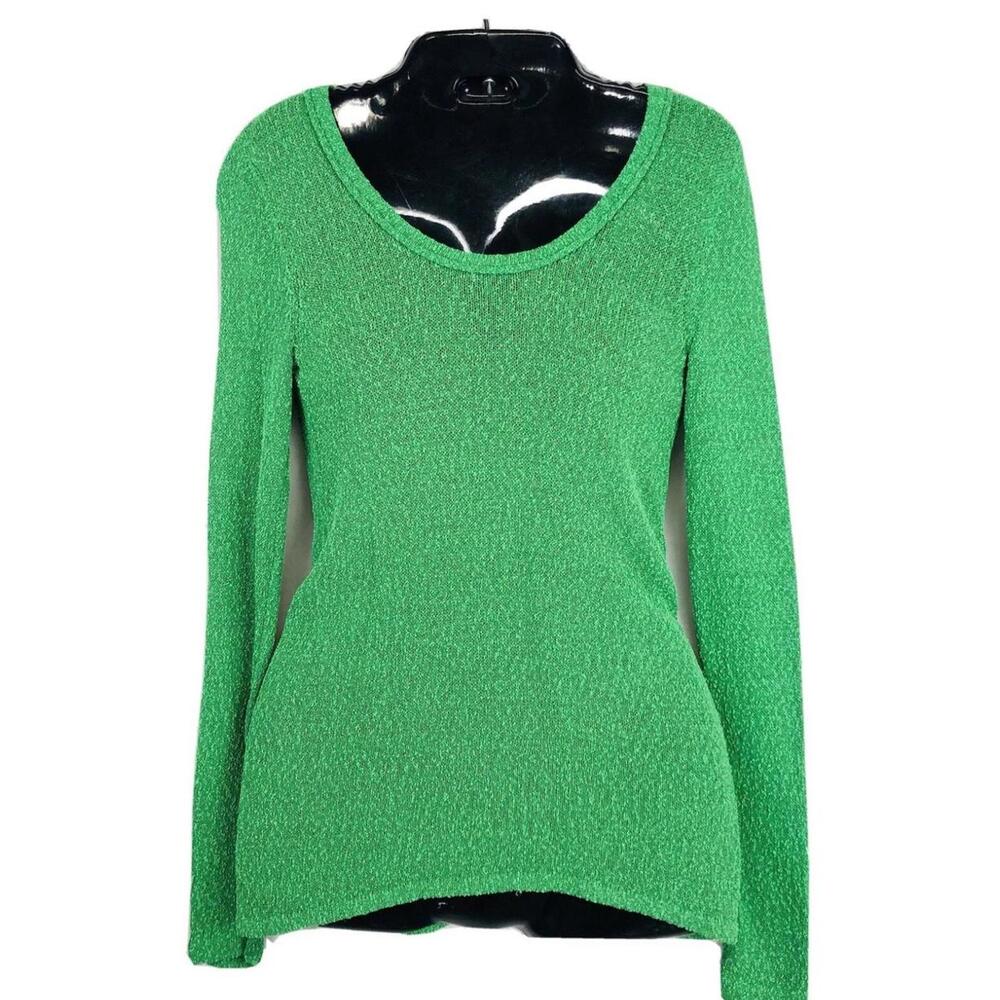 Rag & Bone New York Green Knit Sweater Size Small Womens Long Sleeve Semi-Sheer